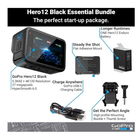 GoPro Hero12 Black E-Commerce Kit | NEW | 5.3K HDR, Enduro Battery, Mounts - Picture 3 of 9